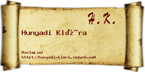 Hunyadi Klára névjegykártya